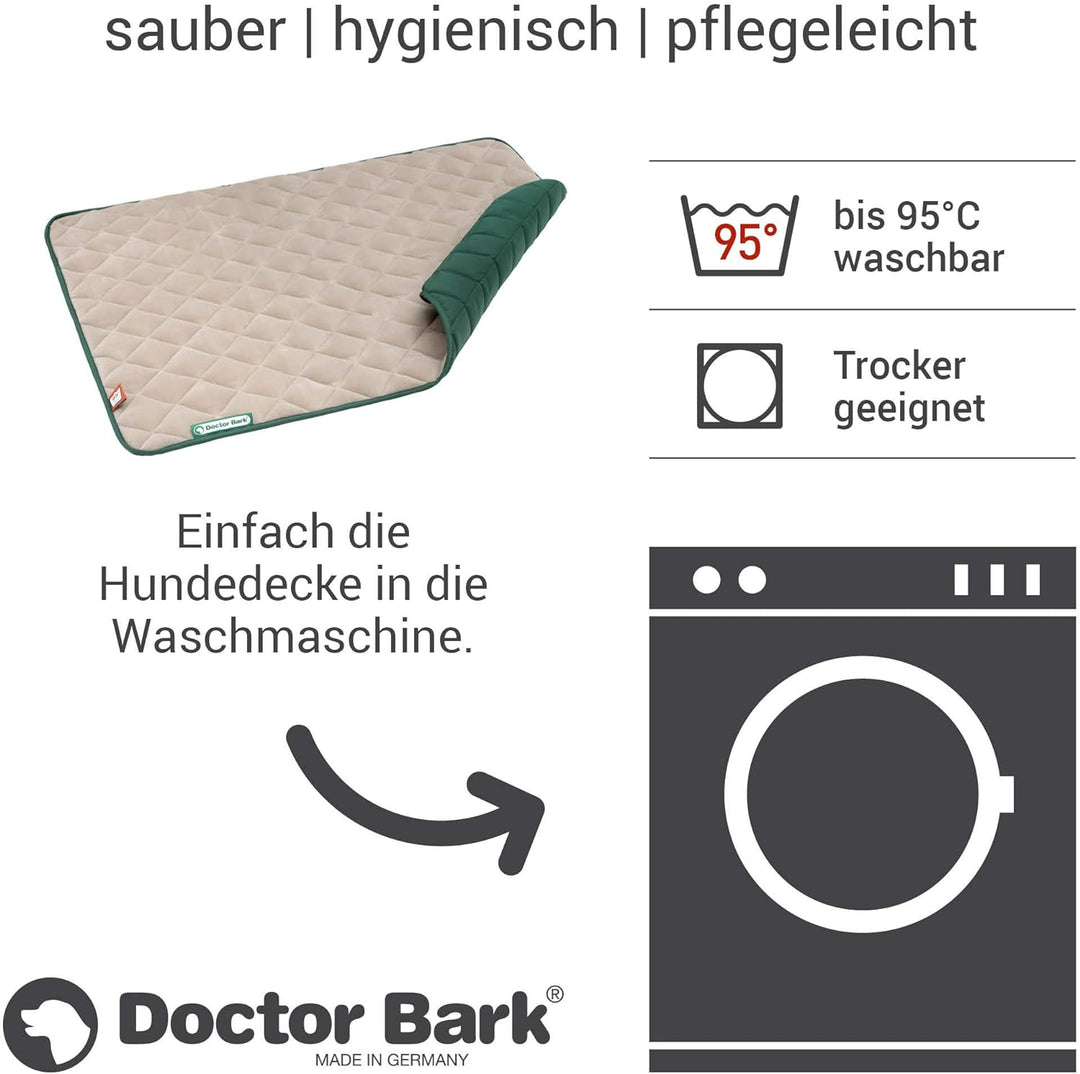 Doctor Bark Hundedecke Fleece Wendedecke - Flauschige, robuste Hundematte für grössere Hunde. waschb
