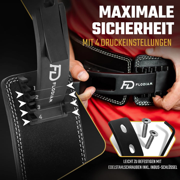 Profi Gewichthebergürtel Full Power Design Herren & Damen [Schnellverstell] Hebelverschluss Gym Lift
