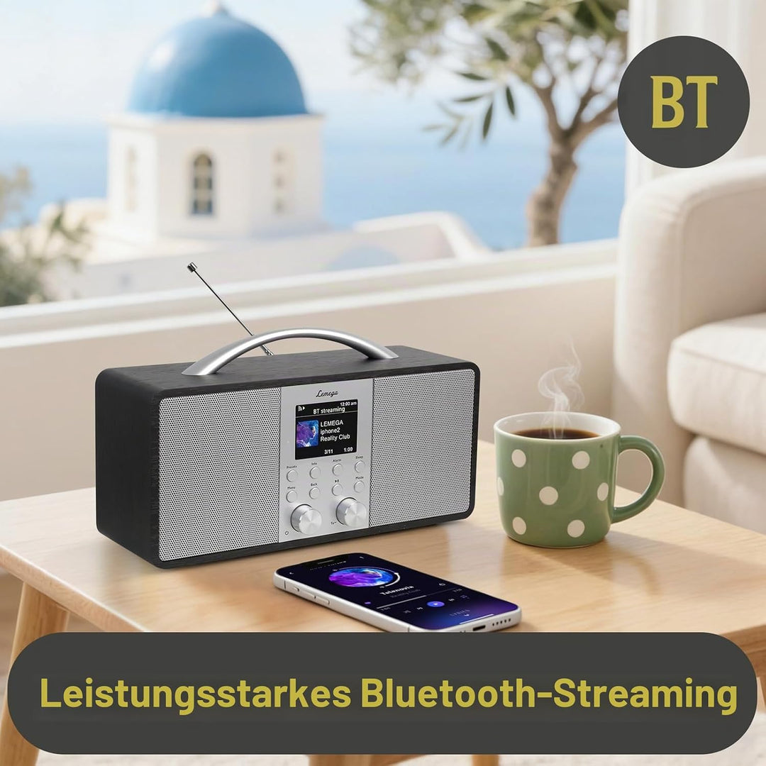 Lemega IR6 Internetradio mit Podcast-Funktion &amp; Bluetooth - DAB/DAB+, UKW Stereo-Radio mit echtem 2.