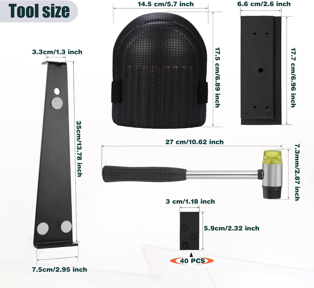 45 Stk Vinyl Verlegeset inkl,Laminat Holzfussboden Installations Set,Holzboden Verlegung Kit mit 40