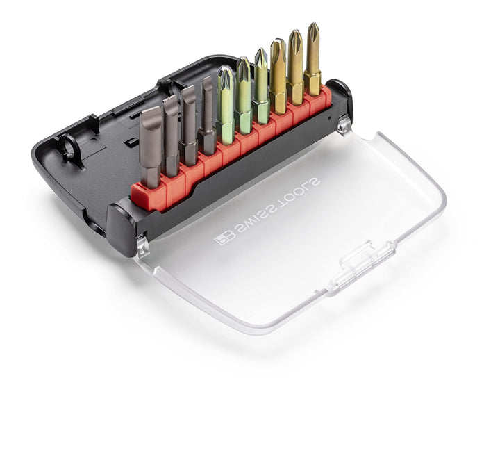 PB Swiss Tools Bit Satz PH Schlitz Pozidriv PB E6 986 | 100% Swiss Made | Bit Set mit 10 magnetische