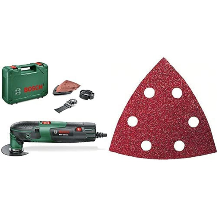 Bosch Multifunktionswerkzeug PMF 220 CE (220 Watt, für Starlock Zubehör, im Koffer) + 10tlg. Schleif
