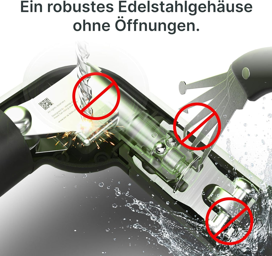 SEREA BOLD, smart lock, Fahrradschloss, Schlüssellos &amp; Batterielos, hohe Sicherheit, Zuverlässig (bl