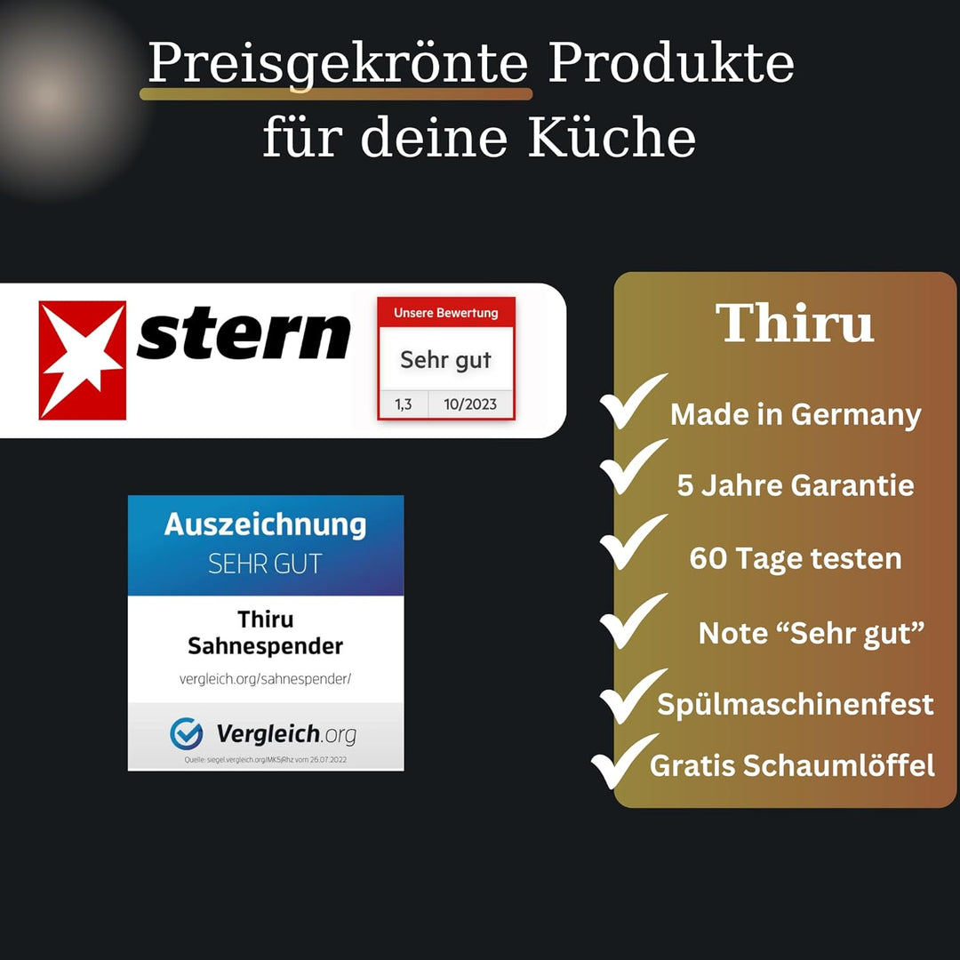 Thiru Spätzlepresse Kombipack - Klassische Spätlze & Knöpfle (Rundloch) - Testsieger 2024-60 Tage ri