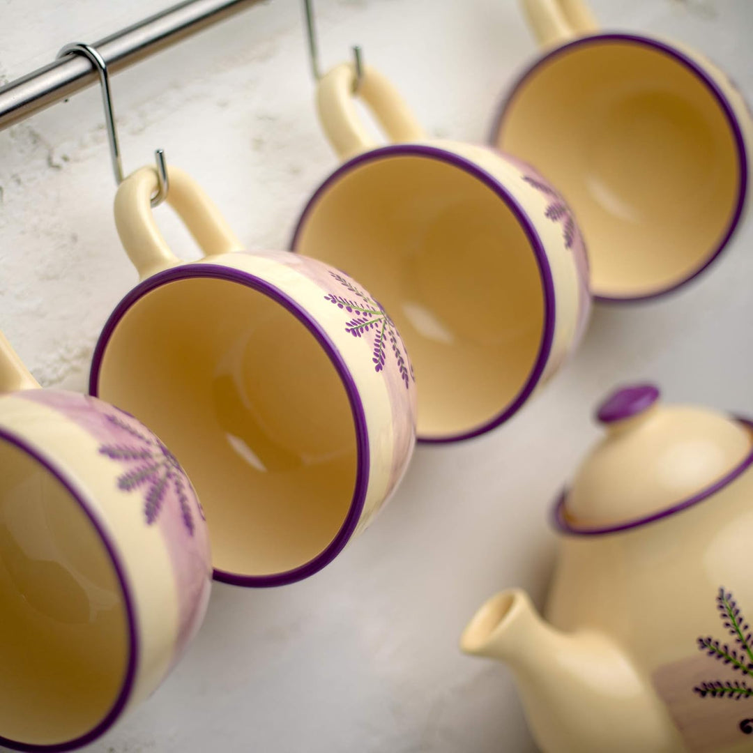 City to Cottage® - Keramik XXL Tasse 500 ml | Kaffeebecher | Lavendel Motiv | Handgemacht | Keramik