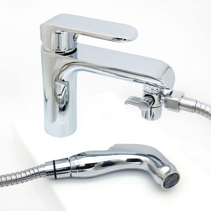 Tragbare Bidet Handbrause für Waschbecken, Messing, Shattaf-Wasserhahn-Umsteller verbindet sich mit