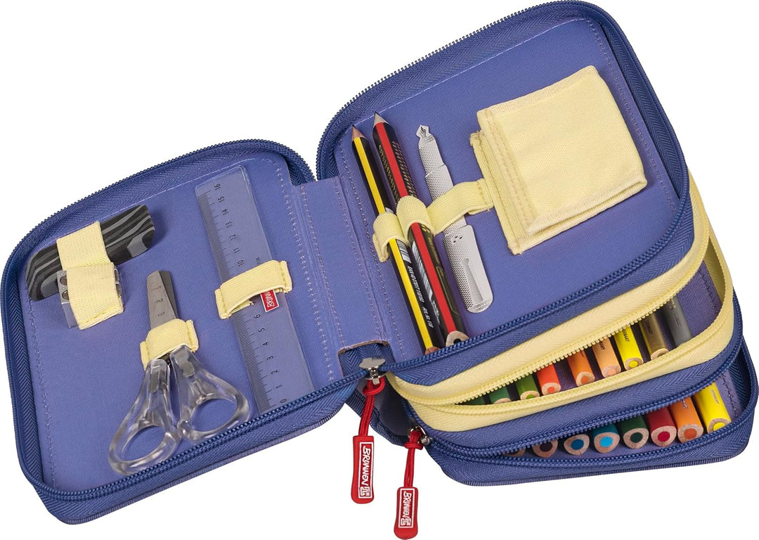 Brunnen XXL Schüler-Etui Federmappe 3 Magic Rainbow 3 Reissverschlüsse
