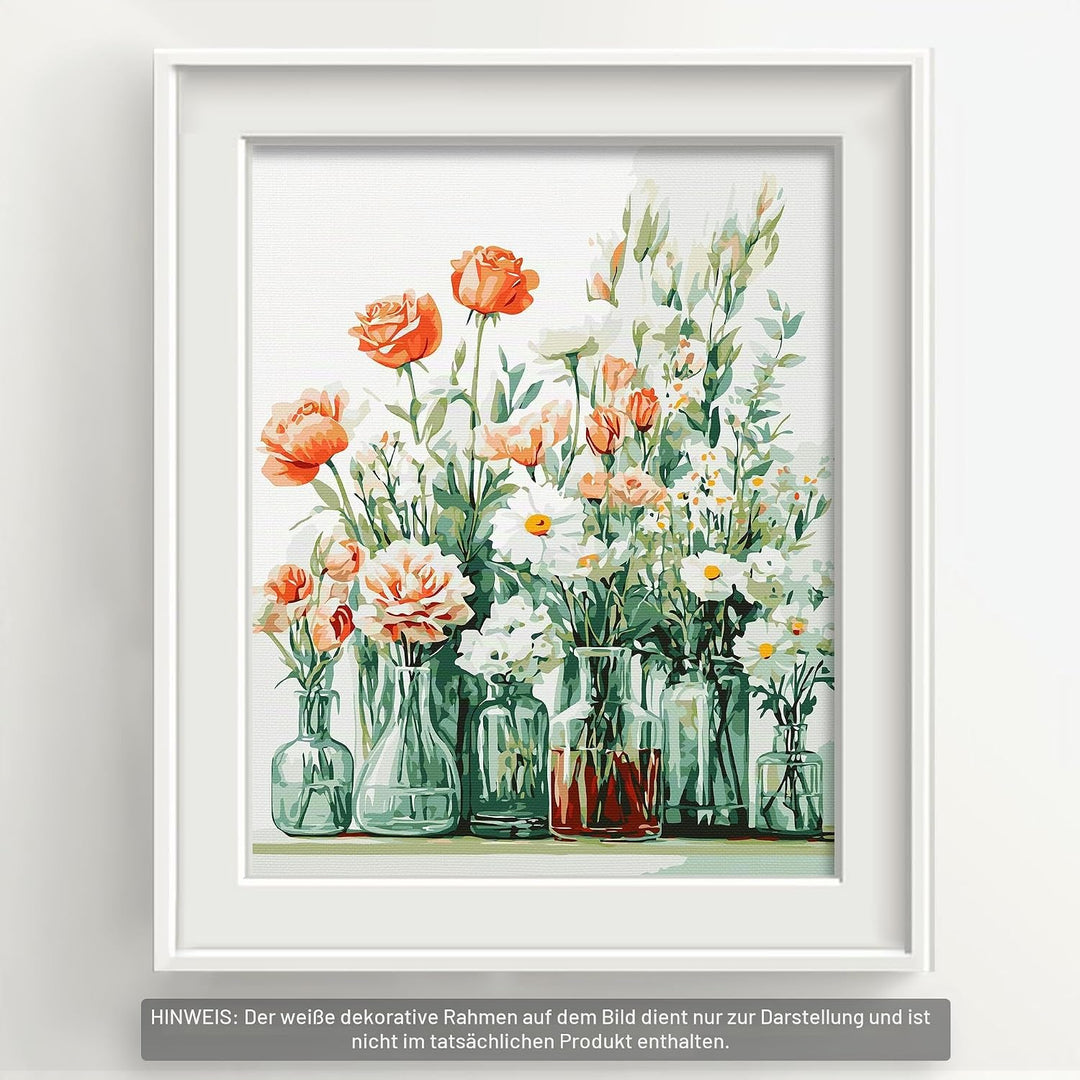 Bougimal Malen Nach Zahlen Erwachsene Landschaft Blume Ohen Rahmen inklusive Pinsel und Acrylfarben