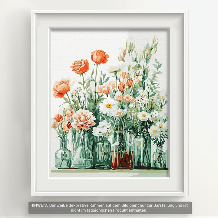 Bougimal Malen Nach Zahlen Erwachsene Landschaft Blume Ohen Rahmen inklusive Pinsel und Acrylfarben