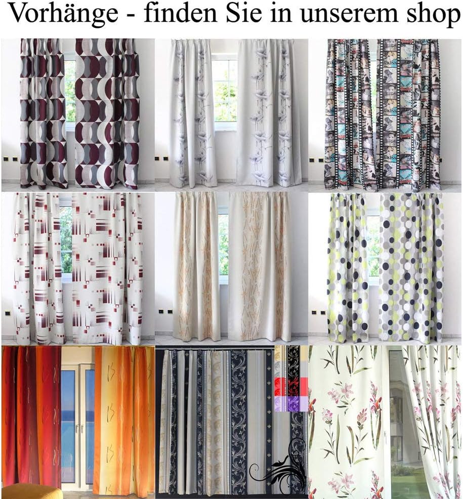 EASYHomefashion Hochwertige Fertiggardine Voile Store Deko Schal mit Faltenband Bleiband 3-Falten-KR