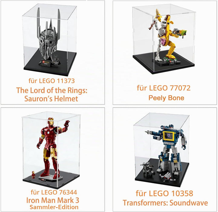 ELEpure Box mit Vitrine, Acryl, transparent, für Kollektion Lego, Figuren, Modell, grosse Präsentati