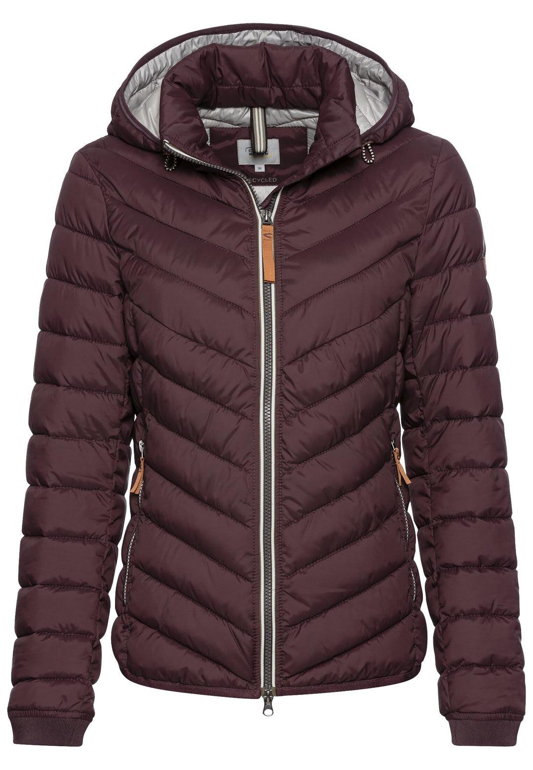 camel active Damen Steppjacke aus recyceltem Polyester 46 Pflaume, 46 Pflaume