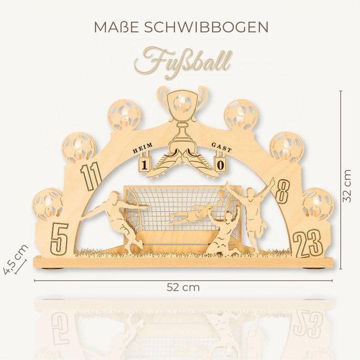 weigla - Schwibbogen original Erzgebirge 7 flg. Fussball - Lichterbogen Weihnachten - 7 x 34 V, 3 W,