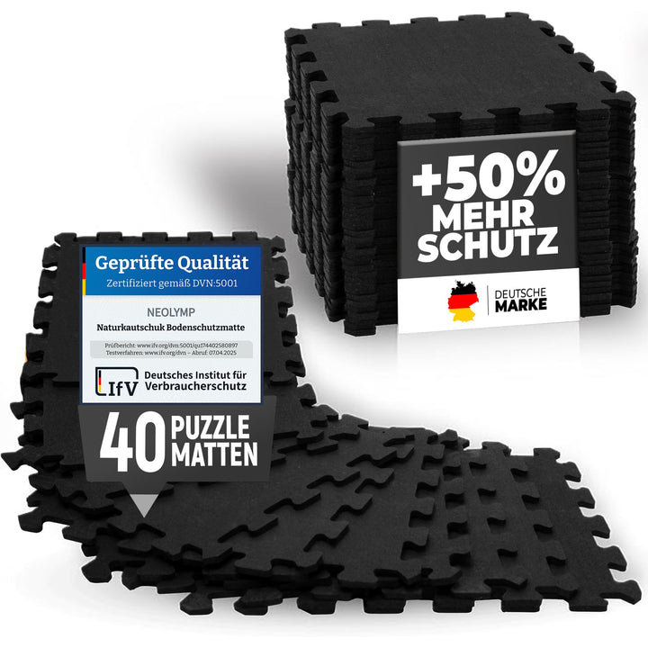 NEOLYMP Bodenschutzmatte Fitness, extra Dicke und robuste Gummimatte Fitnessboden - Puzzlematte Bode