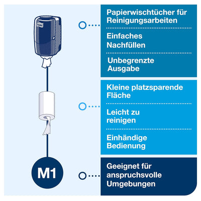 Tork 658000 Mini Innenabrollungsspender für M1 Papierwischtücher im Performance Design / Wischtuchsp