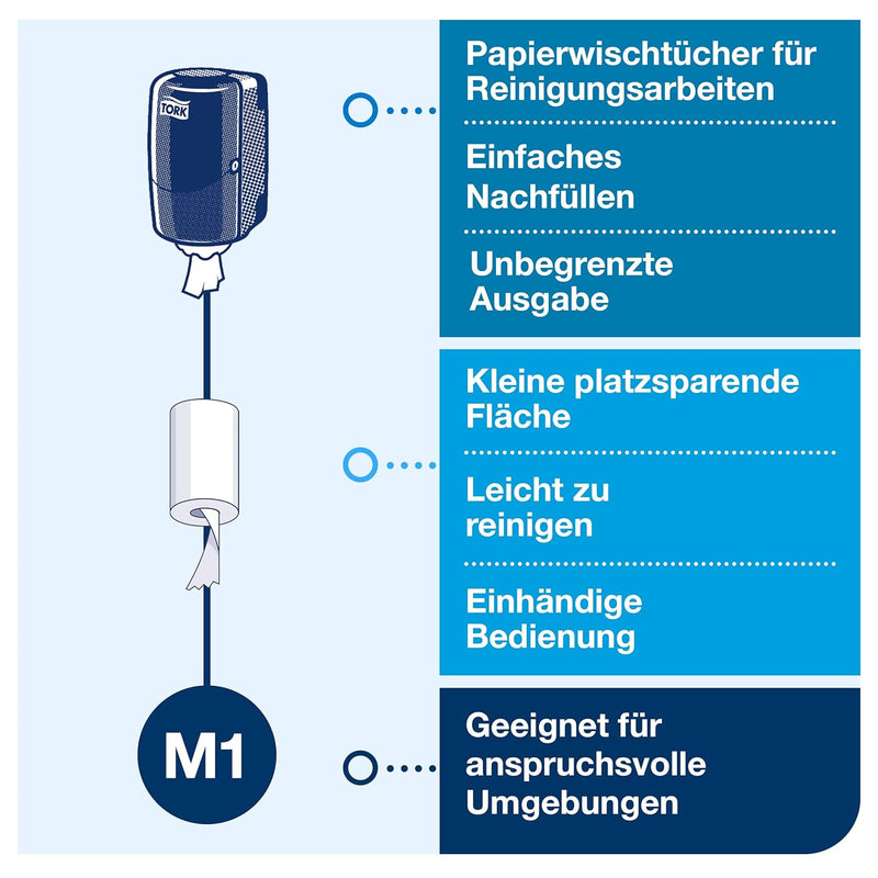 Tork 658000 Mini Innenabrollungsspender für M1 Papierwischtücher im Performance Design / Wischtuchsp