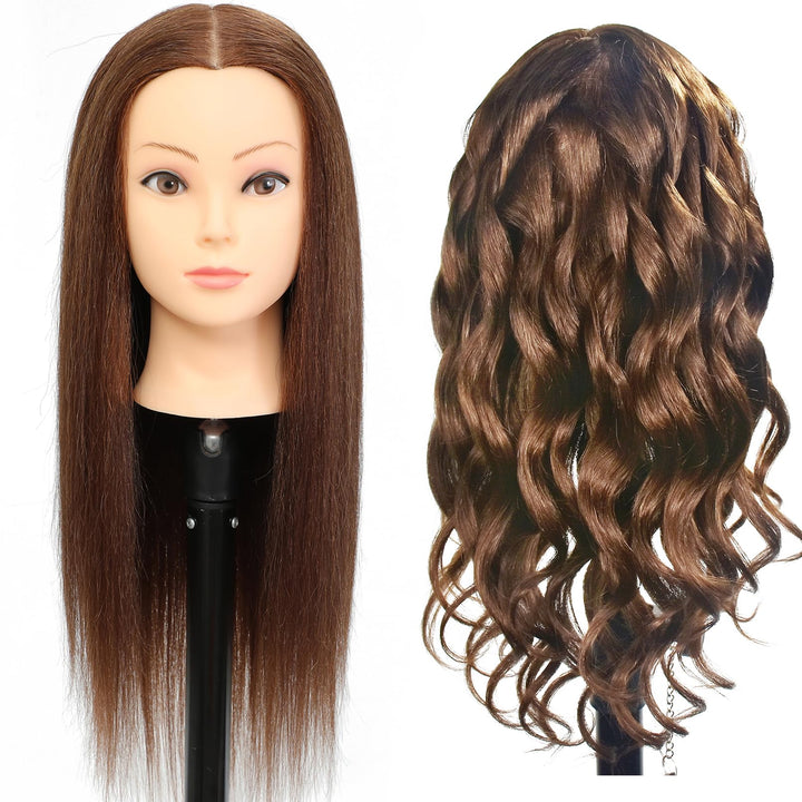 Schaufensterpuppe Kopf 20„-22“ Weiblich 85% Echthaar Friseur Kosmetologie Schaufensterpuppe Schaufen