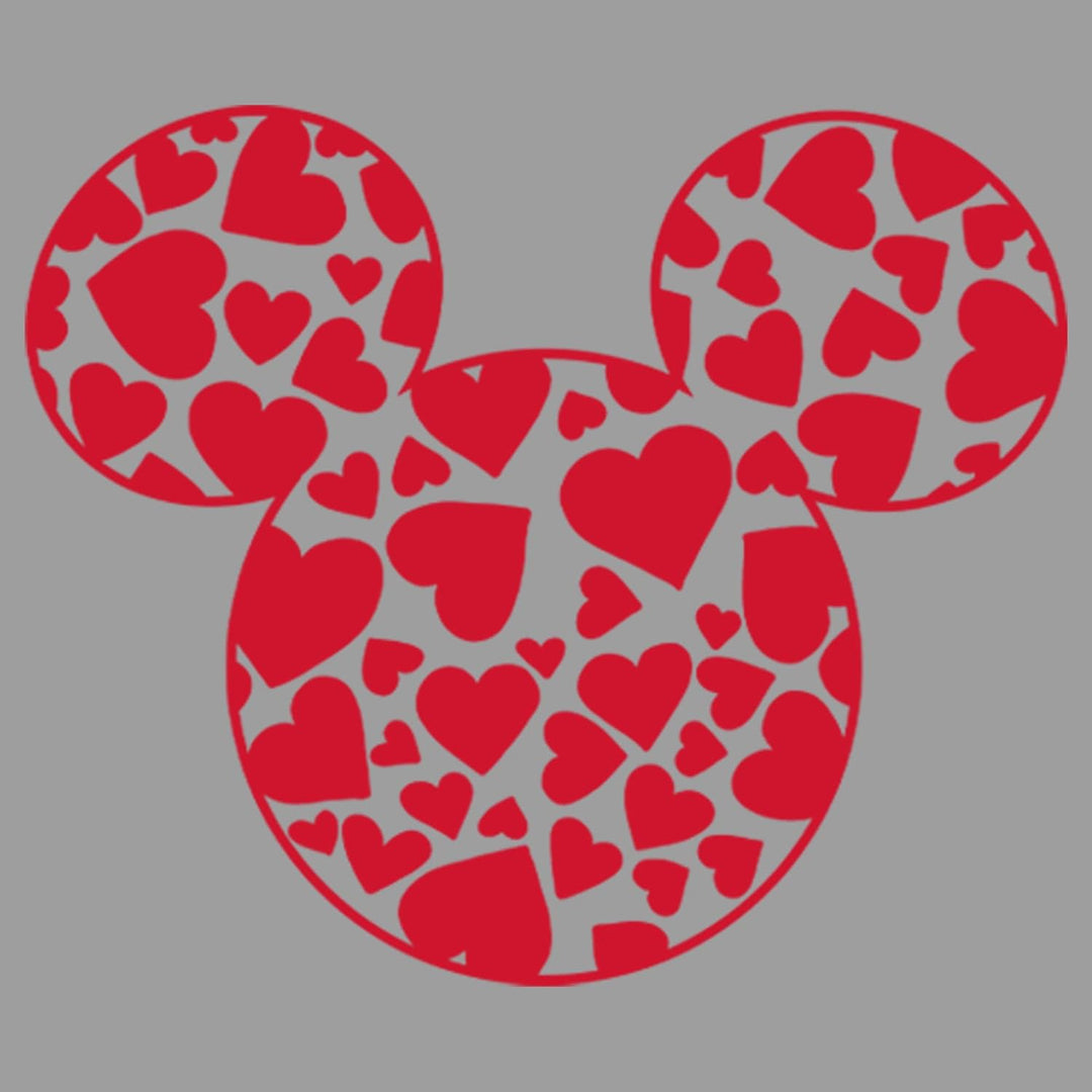 Disney Kids Characters Mickey Hearts Fill Youth Pullover Hoodie, Athletic Heather, Medium