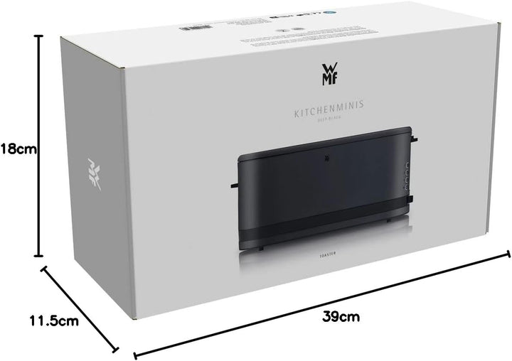 WMF KÜCHENminis Langschlitztoaster, Deep Black Design, 2-Scheiben-Toaster, Kompakt, Für 2 XXL-Toasts