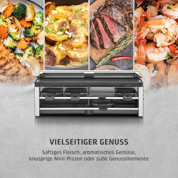 CASO Raclette AirClean - Raclettegrill mit integriertem Dunstabzug, für 8 Personen, schnelles Aufhei