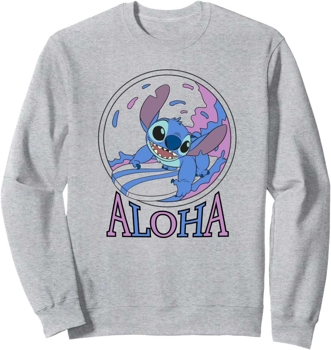 Disney Lilo & Stitch Aloha Happy Surfer Logo Sweatshirt