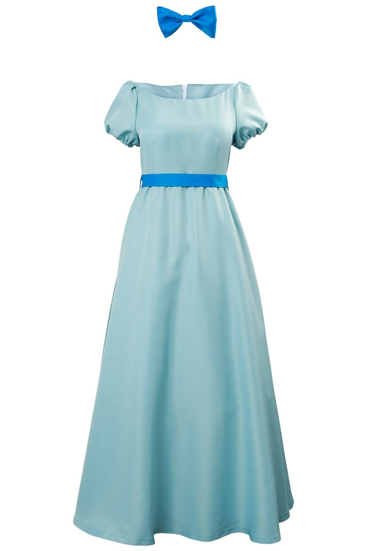 YANVS Erwachsene Halloween Prinzessin Kleid Damen Gürtel Schleife Kopfschmuck Set S Blau, S Blau