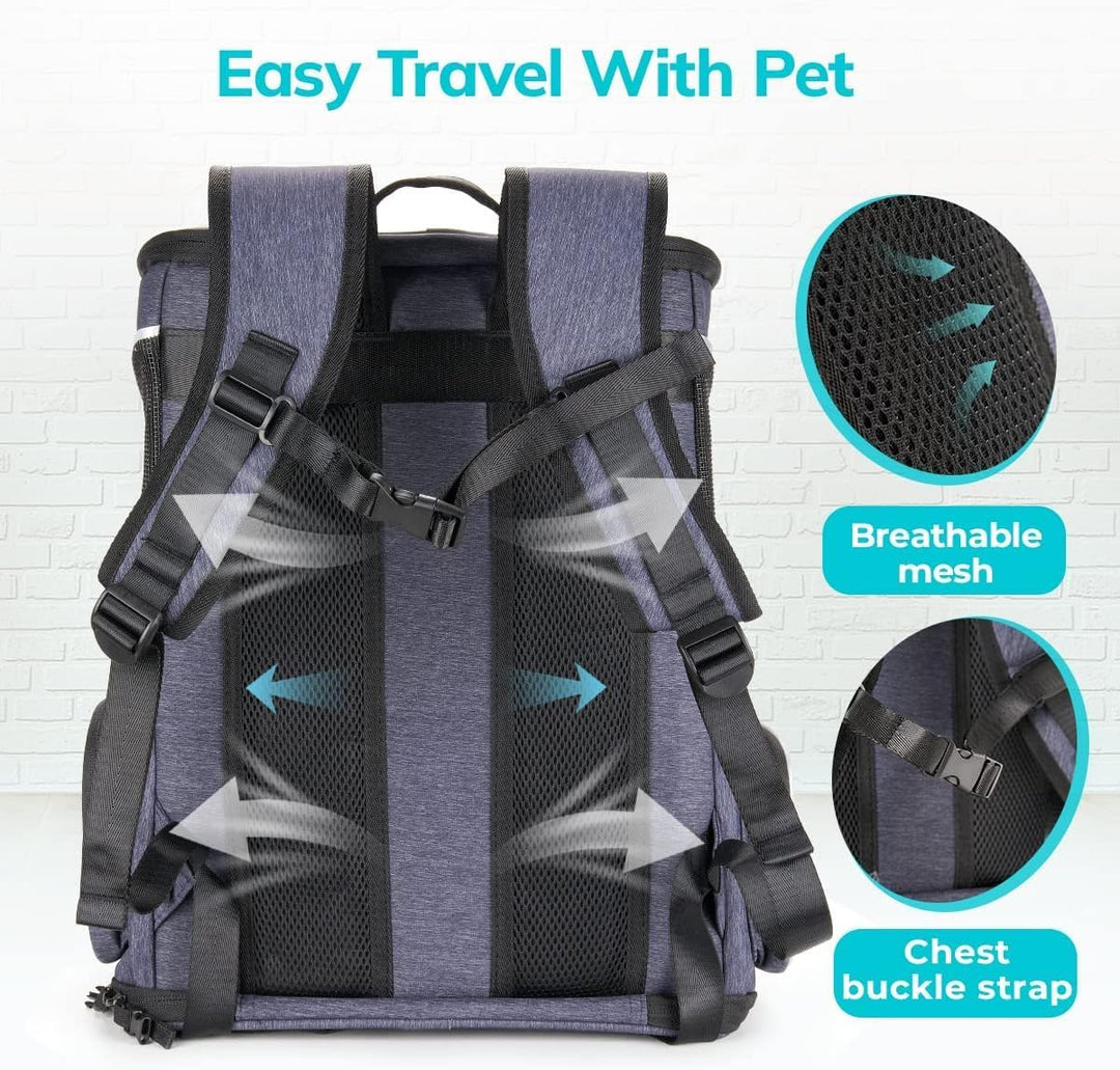 Morpilot Katzenrucksack Hunderucksack für Katzen und Kleine Hunde 7kg, Faltbare Haustier Rucksack mi