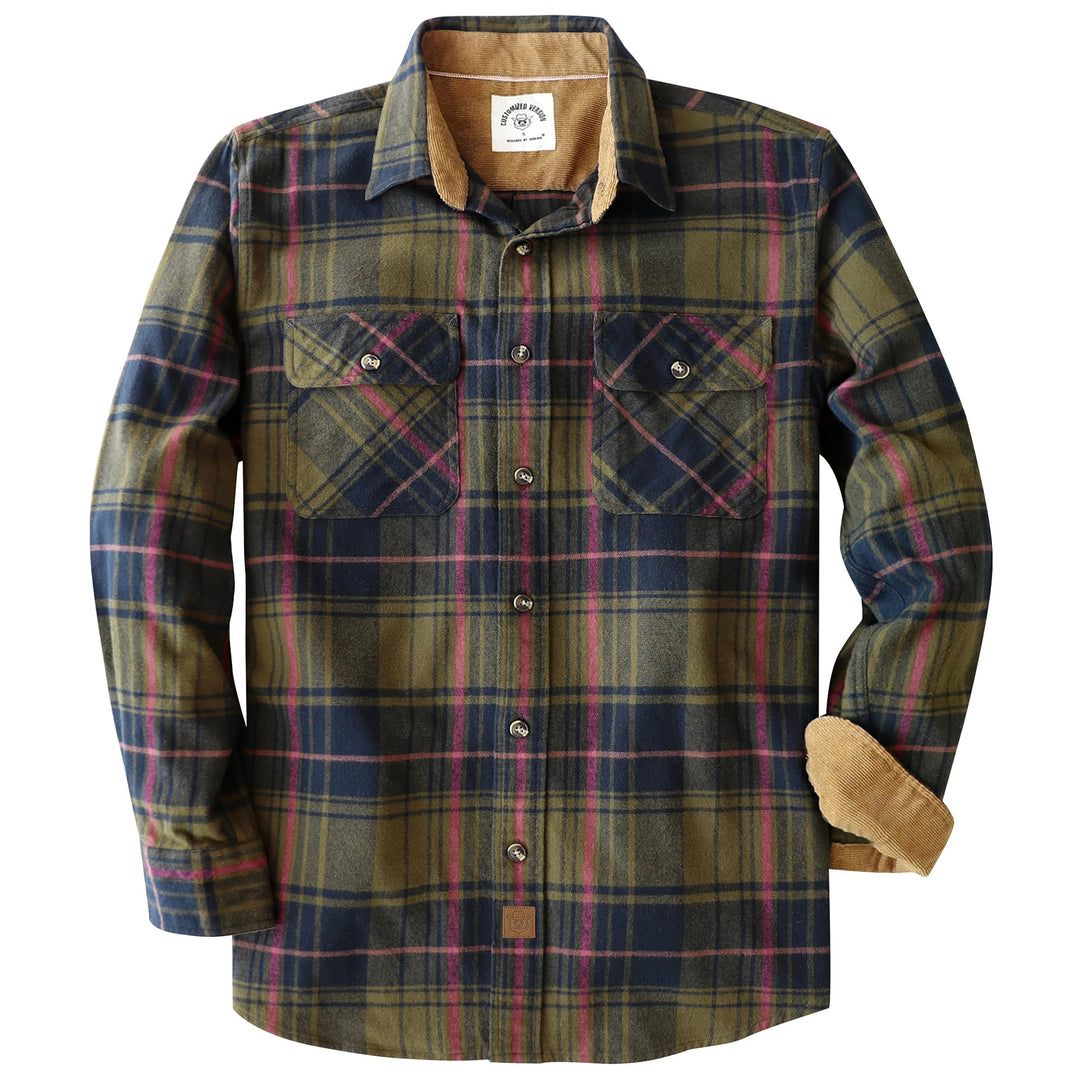 Dubinik® Flanellhemd Herren Button Down Kariert Baumwollhemd Freizeithemd Hemd Herren Langarm mit Zw