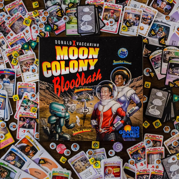 Rio Grande Games: Moon Colony Bloodbath – Strategie-Kartenspiel, Überleben im Weltraum, Motorenbau,