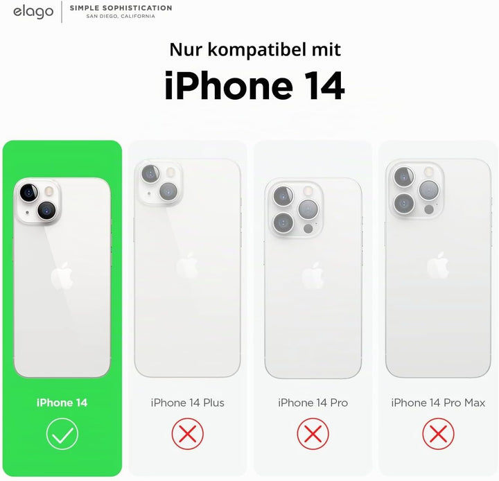 elago Schutzhülle für iPhone 14, Flüssigsilikon, Ganzkörper-Schutzhülle, stossfest, schlanke Handyhü