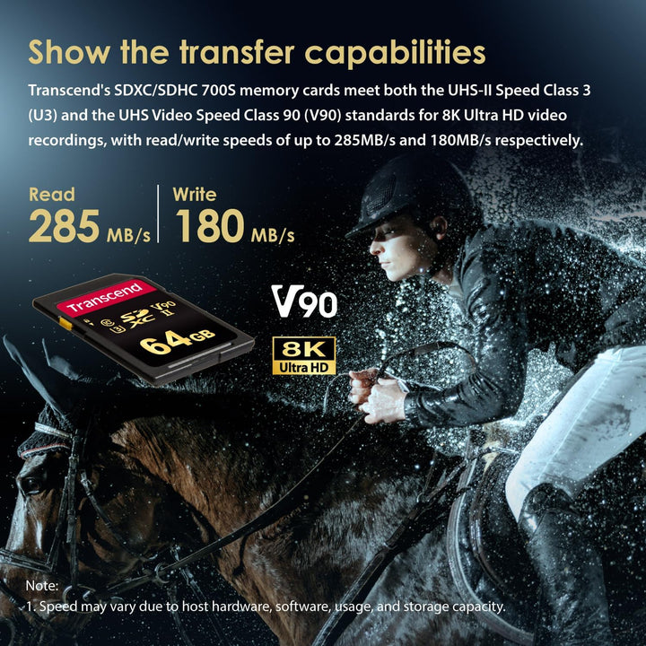 Transcend 64 GB SDXC/SDHC 700S Speicherkarte TS64GSDC700S / bis zu 285 MBs lesen und 180 MBs schreib