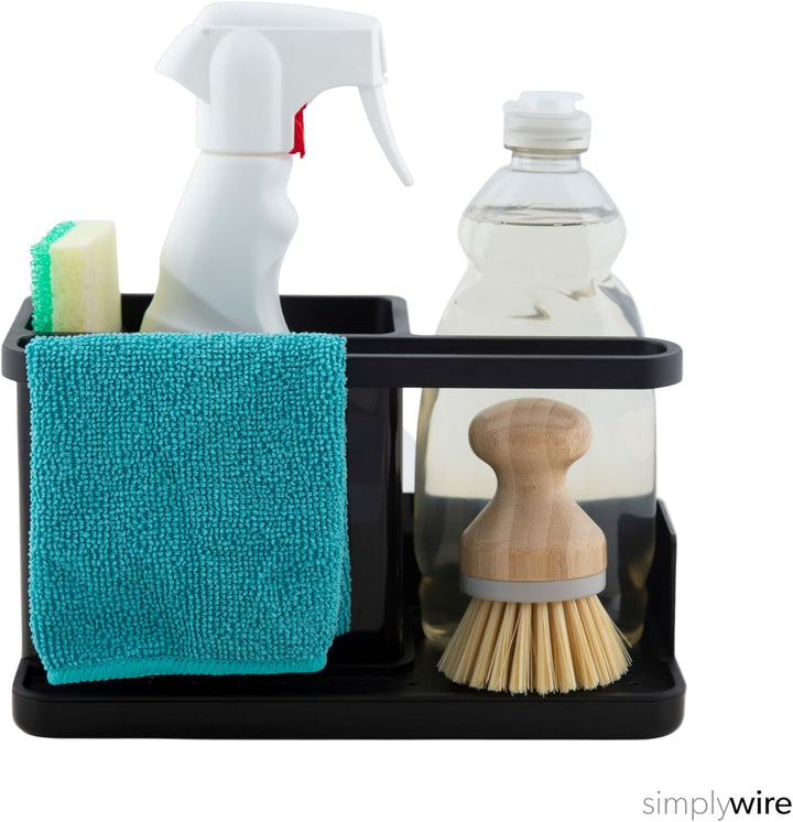 simplywire – Spülbecken-Caddy – Spülbecken-Organizer – Abnehmbare Auffangschale – rutschfest – Schwa