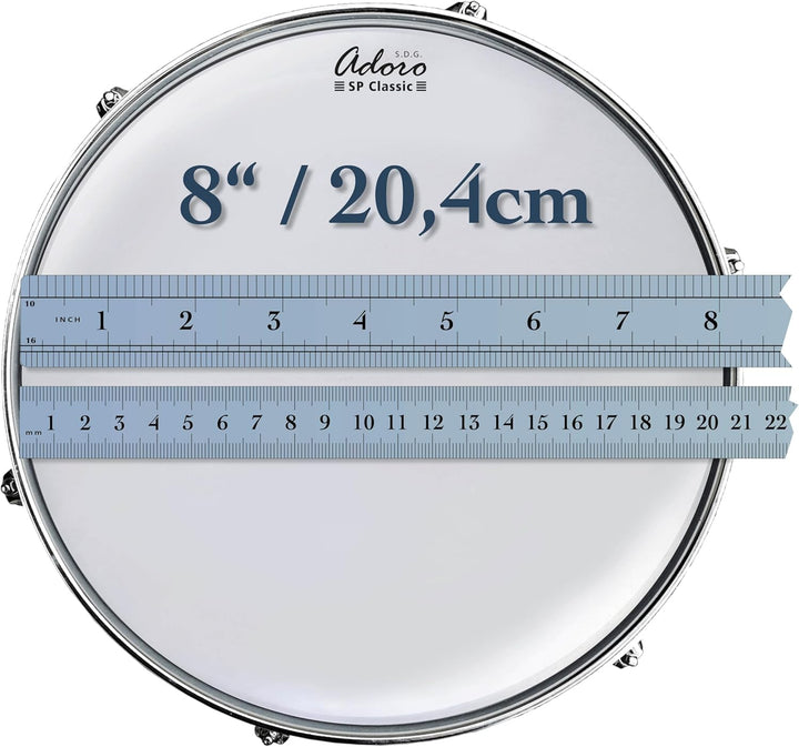 8“ Adoro SP-Classic Coated Schlagzeugfell aufgeraut weiss 8", 8"