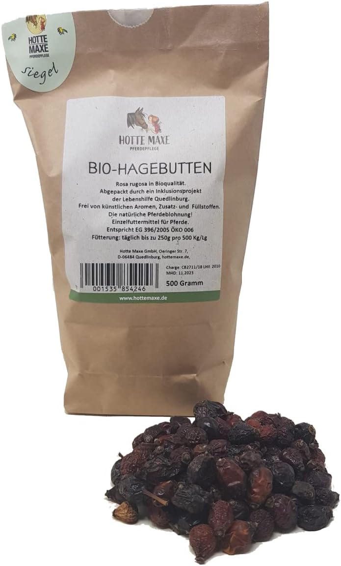 Hotte Maxe Hagebutten für Pferde - Leckerlies direkt aus der Natur, 10kg Karton, 10kg