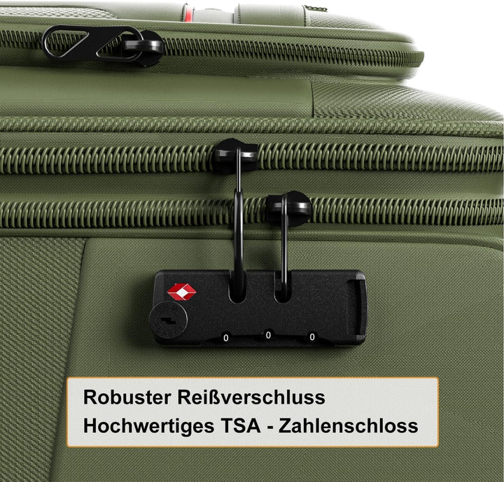 Weichschalenkoffer gross 80x48x30cm erweiterbar - Stoffkoffer Trolley wasserfest, Reisekoffer mit 4