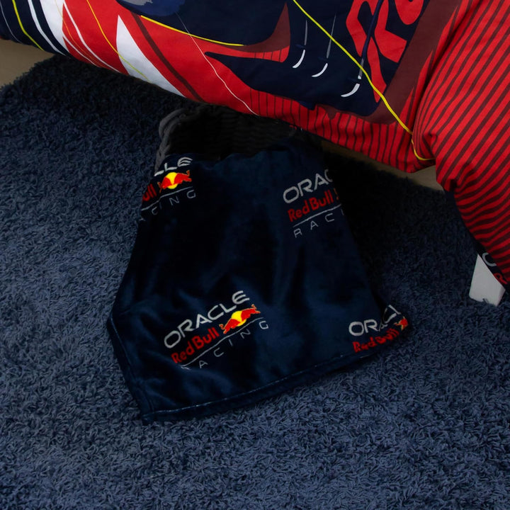 Oracle Red Bull Racing Fleecedecke, offizielles Lizenzprodukt, Formel 1-Design, superweich, warm, pe