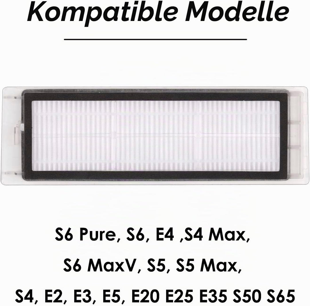 (12 Stück) HEPA-Filter kompatibel mit Roborock S6 Pure S6 E4 S4 Max S6 MaxV S5 S5 Max S4 E2 E3 E5 E2