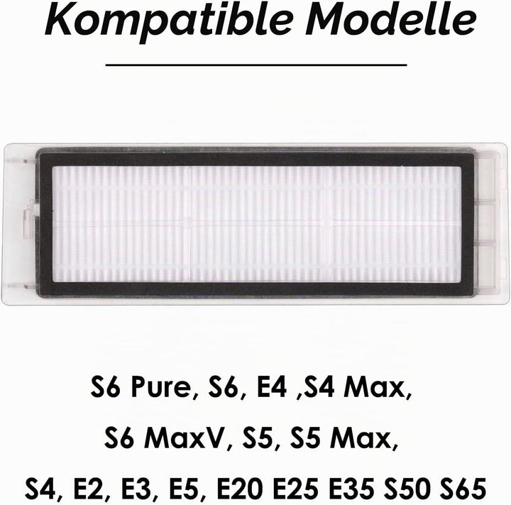(12 Stück) HEPA-Filter kompatibel mit Roborock S6 Pure S6 E4 S4 Max S6 MaxV S5 S5 Max S4 E2 E3 E5 E2