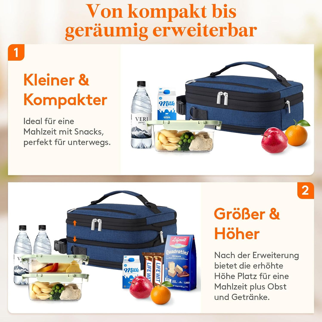 Lifewit Erweiterbare Lunchtasche 8,2L, Kühltasche Klein, Lunch Bag 8.2L Blau, 8.2L Blau