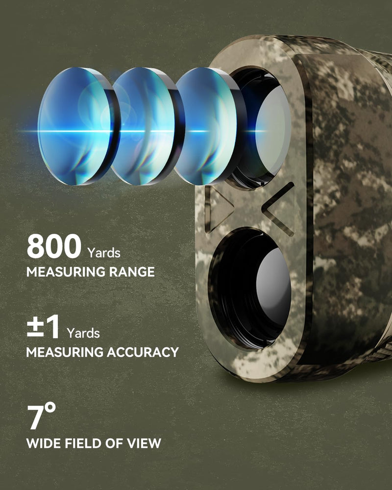 MiLESEEY Wiederaufladbarer Entfernungsmesser Jagd 800yd,±0.5M Genauigkeit, Laser Entfernungsmesser m