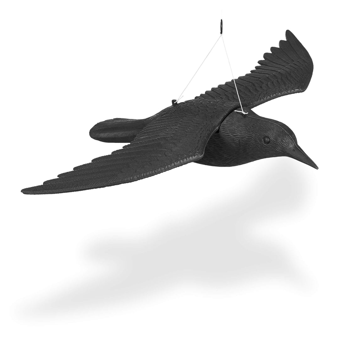 Relaxdays 2X Taubenschreck Krähe, Dekofigur als Vogelscheuche, stehende und Fliegende Figur für Taub