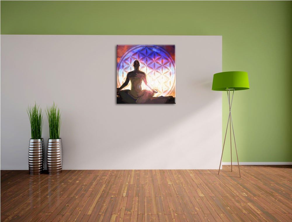 anmutige Blume des Lebens, Format: 70x70 auf Leinwand, XXL riesige Bilder fertig gerahmt mit Keilrah