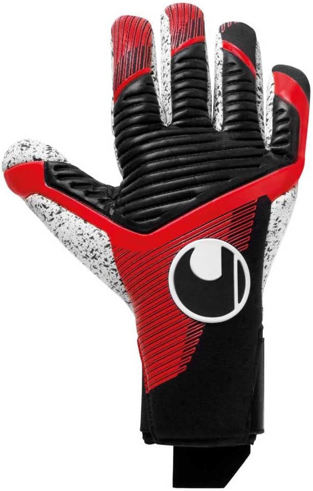 uhlsport Unisex Jugend Powerline Supergrip+ Finger Surround Fussball Torwarthandschuhe 11 schwarz/ro