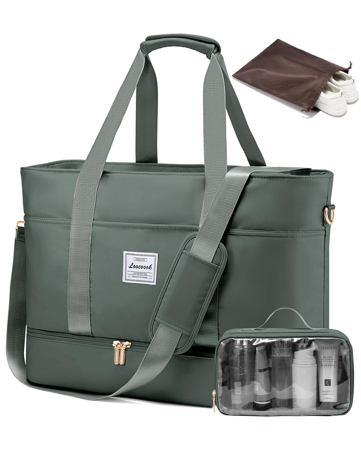 LOVEVOOK Reisetasche Damen Gross, Wasserdicht Weekender Travel Bag mit Schuhfach, Duffle Bag Klinikt