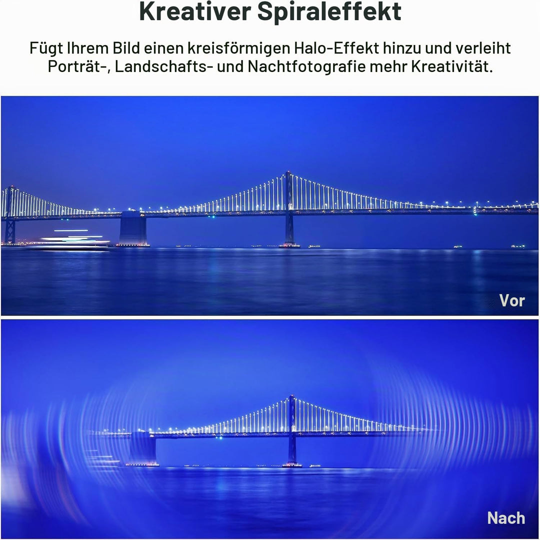NEEWER 82mm Spirale Halo Kamera Objektiv Filter, Prisma K9 Optisches Glas Spezialeffekte Filter Foto