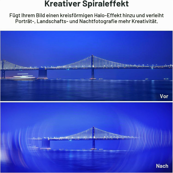 NEEWER 82mm Spirale Halo Kamera Objektiv Filter, Prisma K9 Optisches Glas Spezialeffekte Filter Foto