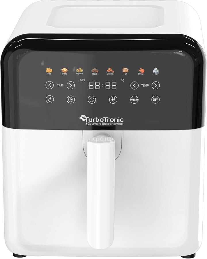TurboTronic Heissluftfritteuse XXL 6 Liter, 1600W, 8 Programme, Timer, Airfryer Heissluftfritteuse D