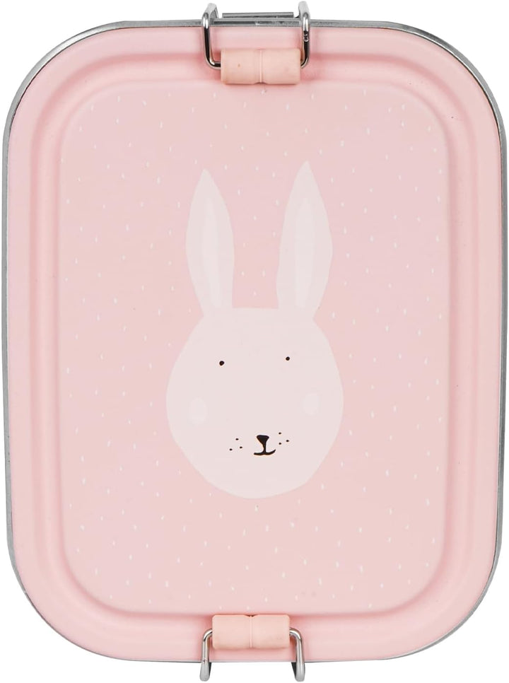Trixie Brotdose Kinder, Edelstahl Lunchbox, Jausenbox mit Name | Frühstücksbox mit Fächern und Clip,