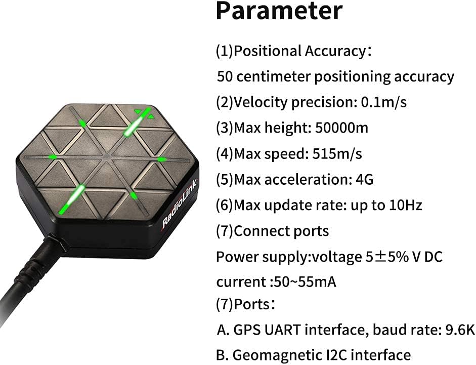 Radiolink M10N GPS SE100 Modul Hohe Positionsgenauigkeit Funktioniert mit GLONASS/BeiDou für APM Pix