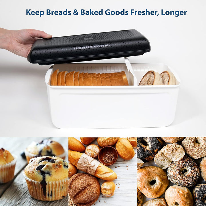Tupperware Brotbehälter und Brotkasten für Brot, Gebäck, Bagels und mehr, CondensControl - Feuchtigk